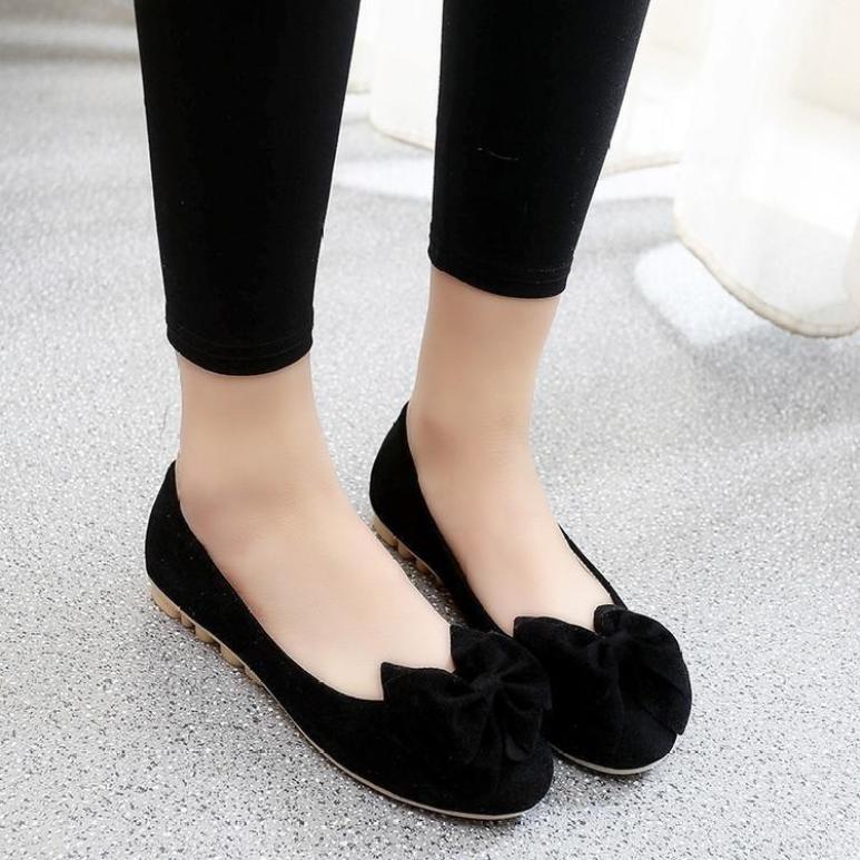 giày búp bê nhung nơ lớn |RS-01 giá rẻ