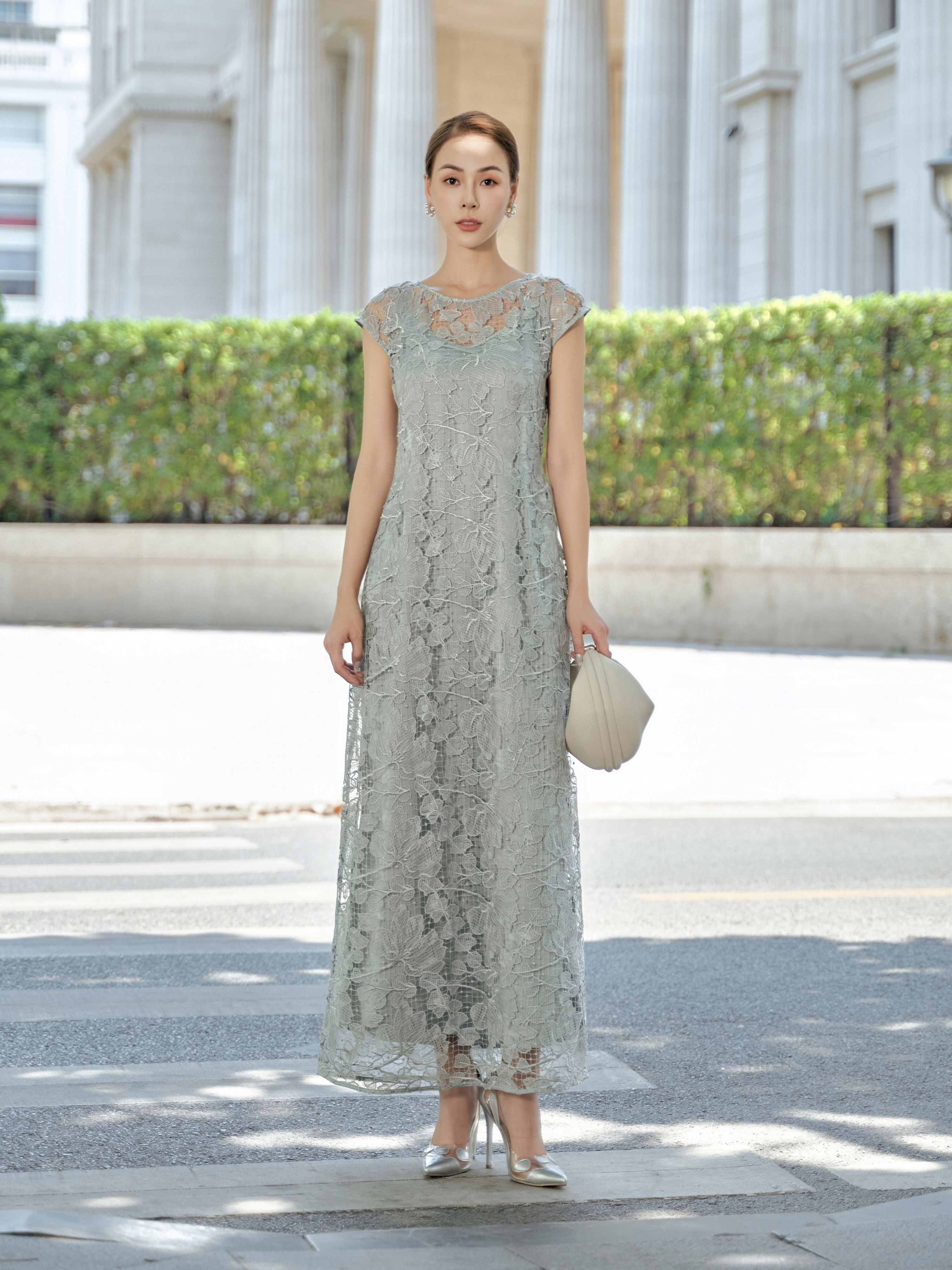 Đầm ren dài Mauve Darling dress (size hết không restock thêm)