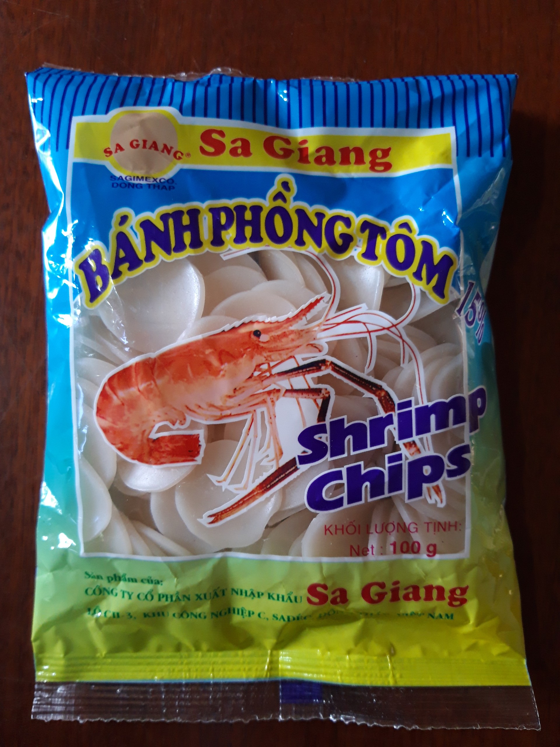 BÁNH PHỒNG TÔM SHRIMP CHIPS SA GIANG 100G