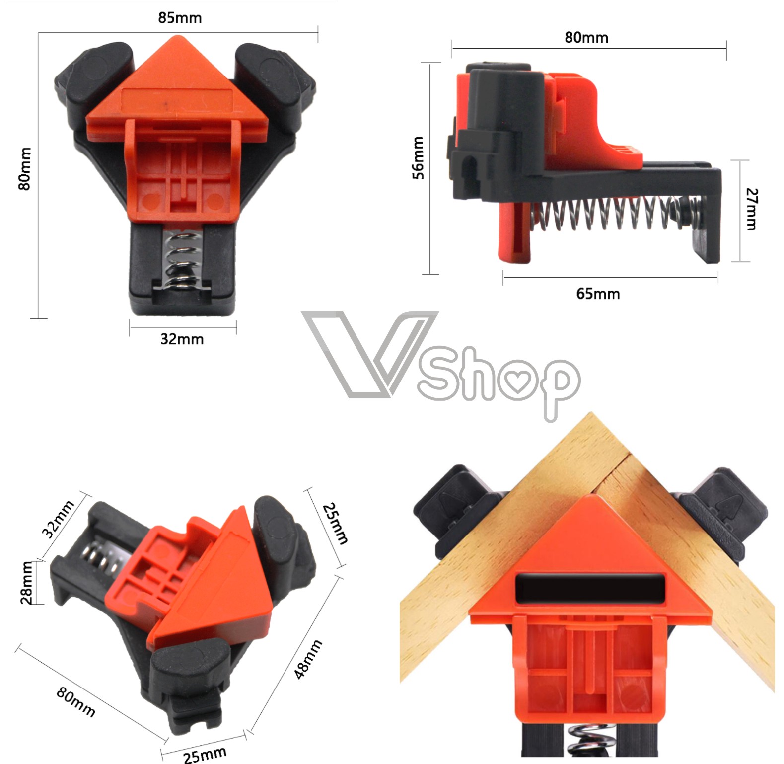 Kẹp giữ góc, gá đỡ eke, lắp ráp khung gỗ
