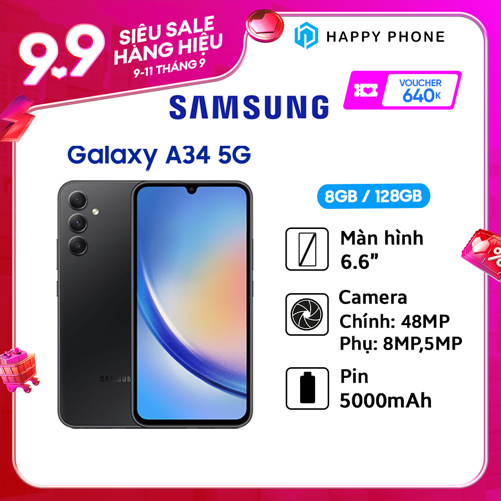 Điện thoại Samsung Galaxy A34 5G  - Hàng chính hãng, Mới 100%, Bảo hành 12 tháng