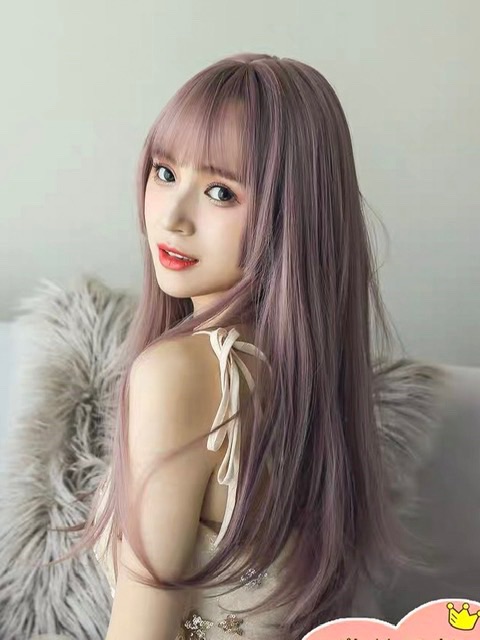 Tóc giả cả đầu ❤️FREESHIP❤️ Tóc cả đầu cúp hồng khói