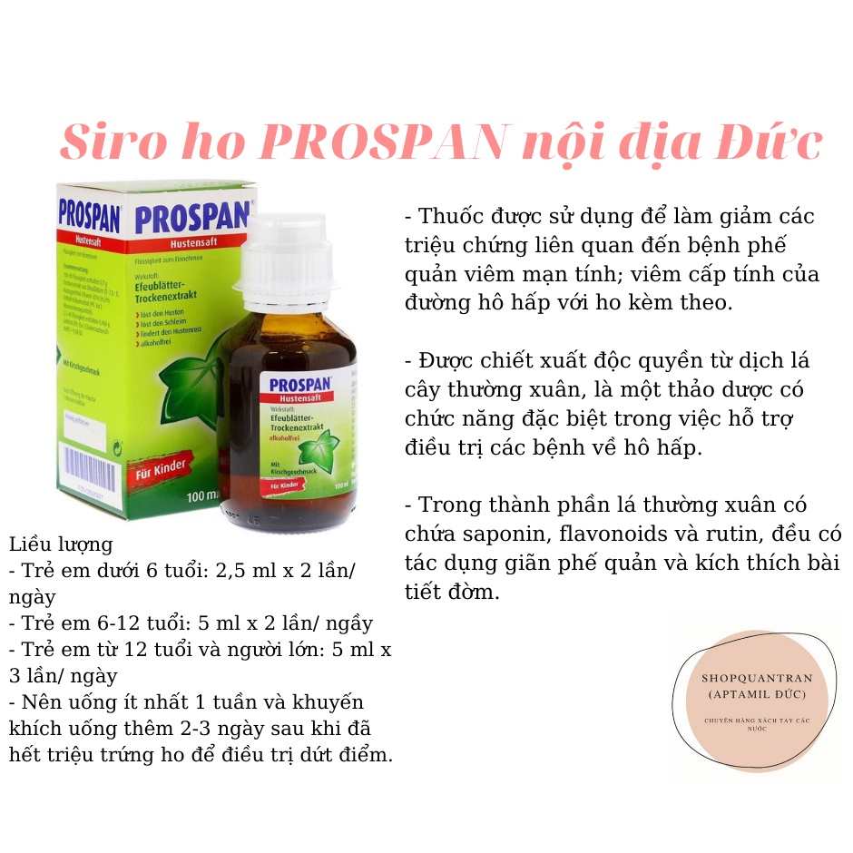 Siro 100ml Đức Pros pan
