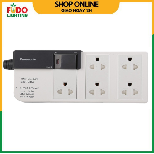 Ổ cắm có dây, 5 ổ cắm, 1 công tắc panasonic wchg28352, hàng chính hãng.
