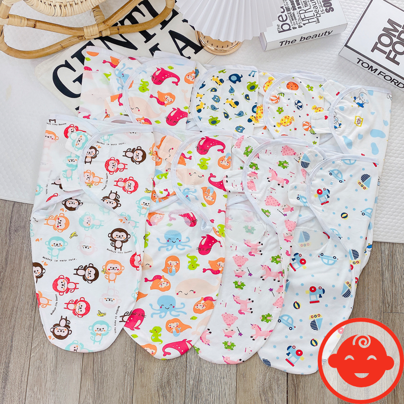 Ủ kén cho bé sơ sinh Swaddle Summer cotton mềm mại giúp ngủ ngon giấc không giật mình