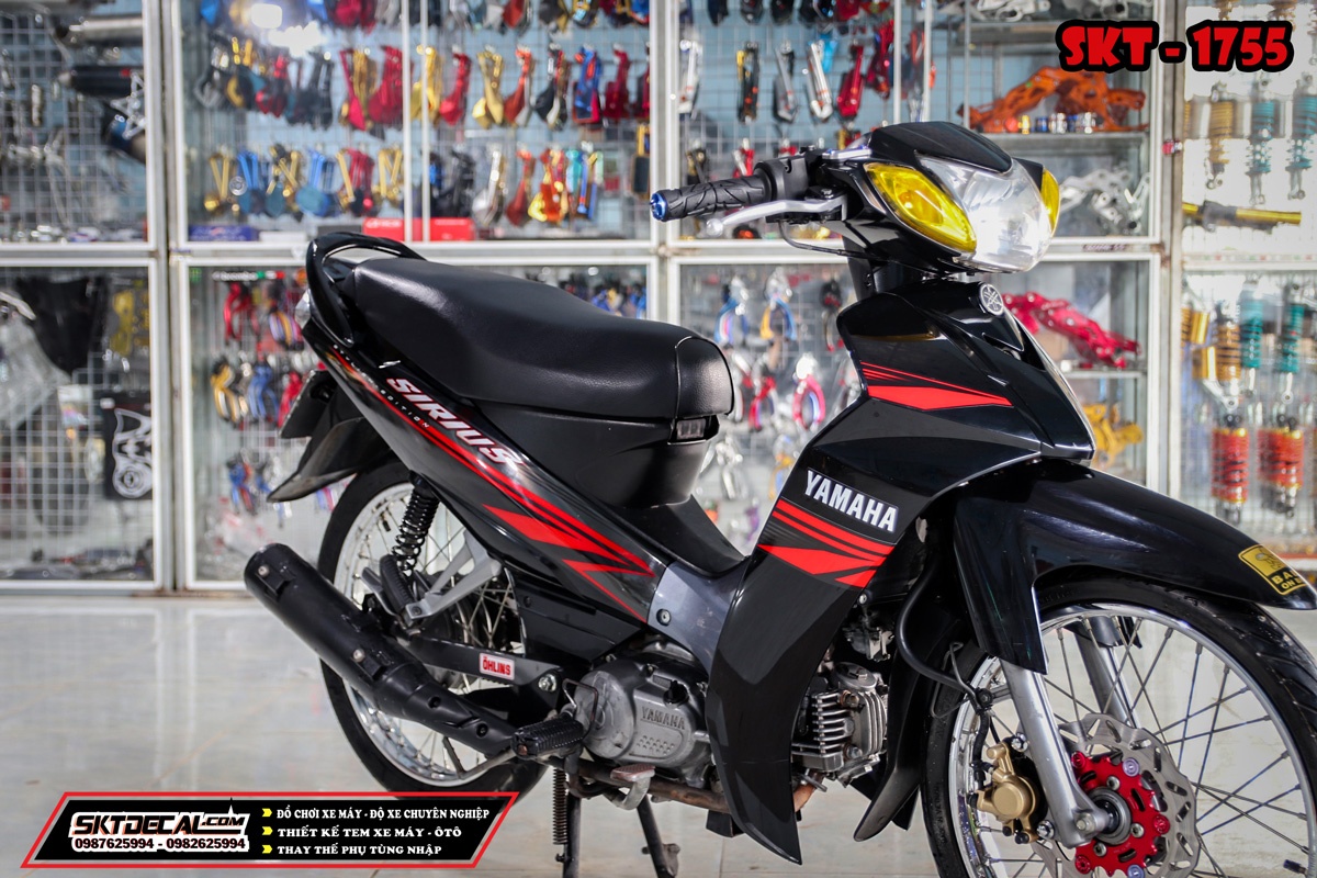 tem rời xe sirius đỏ đen