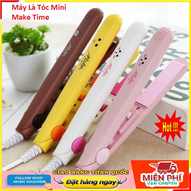 Máy là tóc, duỗi thẳng tóc mini Make Time hình thú cute, máy làm tóc mini, máy là tóc thẳng, máy duỗi tóc cao cấp, nóng nhanh, ép tóc an toàn dễ tạo kiểu - Giao màu ngẫu nhiên