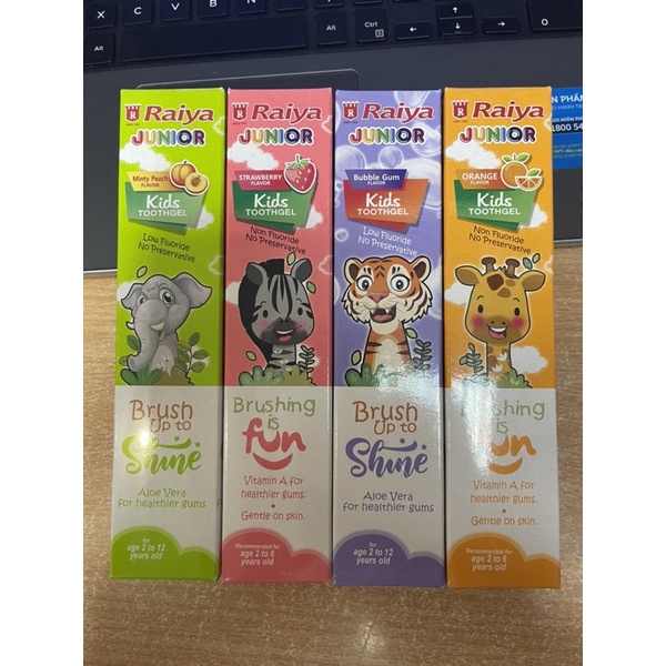 Kem đánh răng trẻ em Raiya Junior hương trái cây