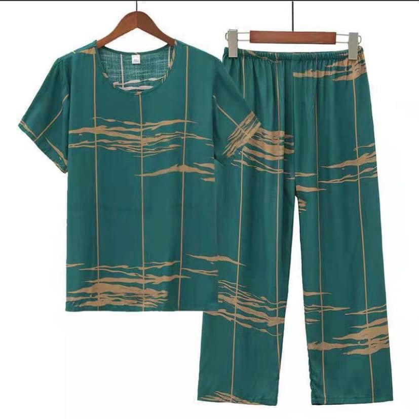 Bộ lanh mặc nhà cho mẹ trung niên U50