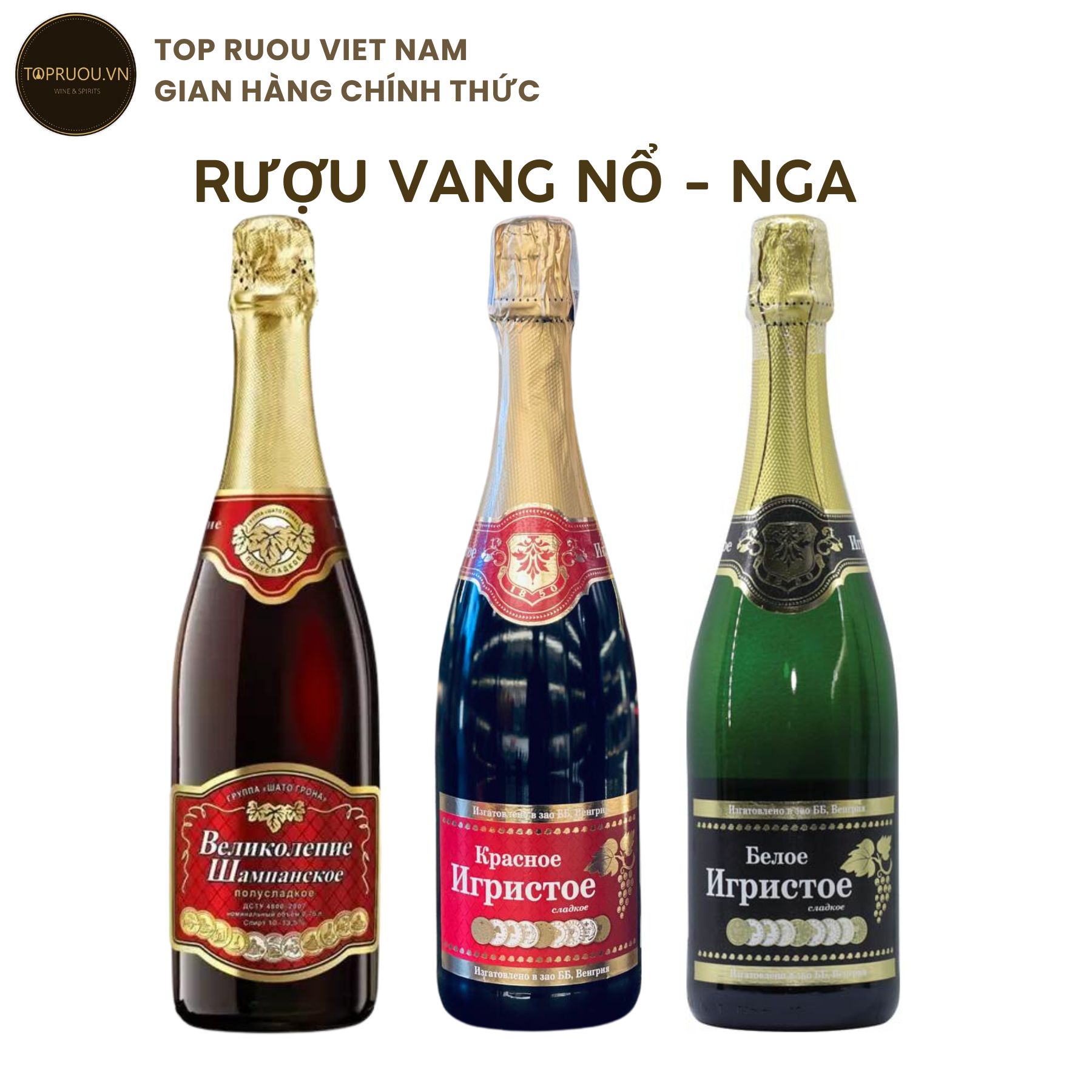 [TopRuouVietNam] Rượu Vang Nổ Великолепие Шампанс - Красное Игристое - Белое Игристое Sparkling Wine 750ml [Hàng Thật]