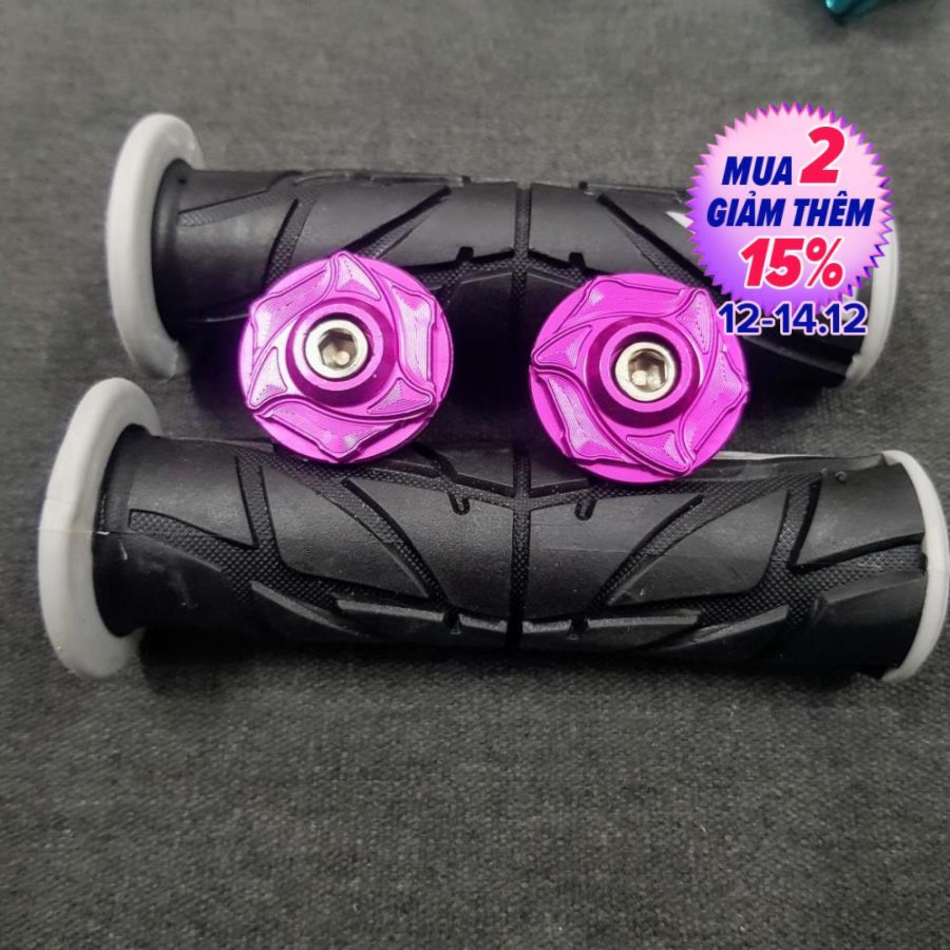 [HCM][KHÔNG ĐỤNG HÀNG] COMBO GÙ NHÔM TAY LÁI MẪU SAO XOÁY MÀU HỒNG TÍM VÀ BAO TAY SPIDER TRẮNG