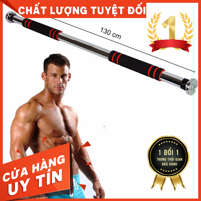 Xà đơn gắn cửa treo tường đa năng 80-130cm loại dày - hàng hot 2021-xà đơn treo tường gắn cửa độ dài tùy chỉnh 60-100cm - thanh hít xà đơn từ 60 - 130cm, siêu chắc chắn
