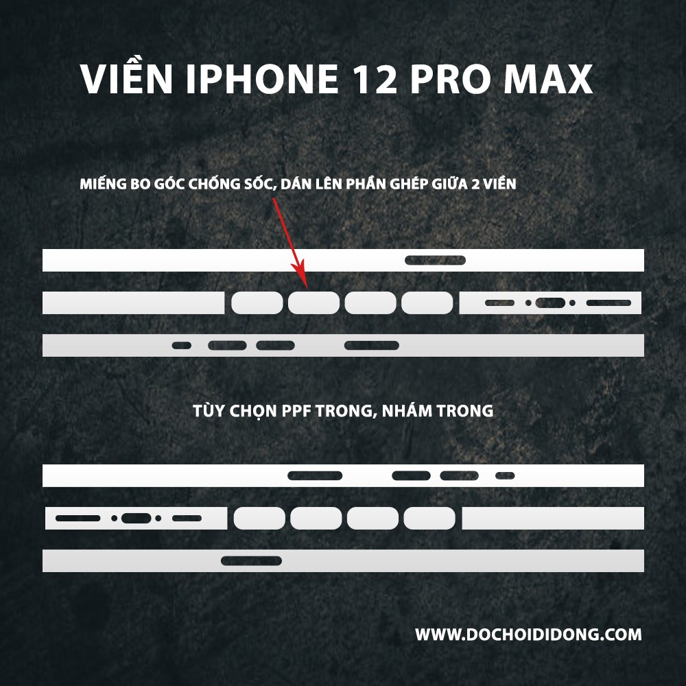 [HCM]Tổng hợp - PPF dán viền mặt lưng sau màn hình iPhone 12 mini Pro Max