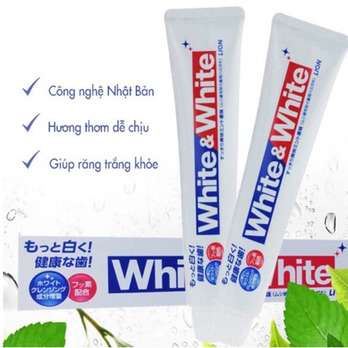Kem đánh răng nhật Lion White White 150g