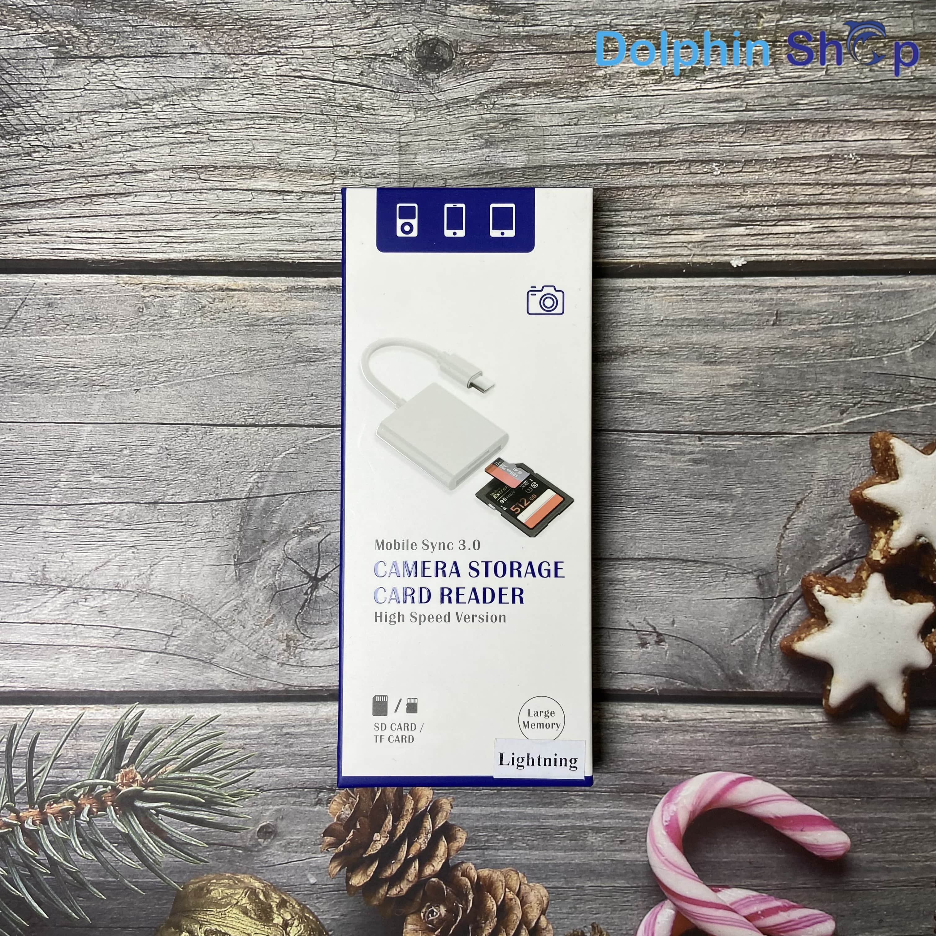 Cổng otg iphone, ipad từ lightning sang đầu đọc thẻ nhớ sd, micro sd earldom ot47 / mobile sync 3.0