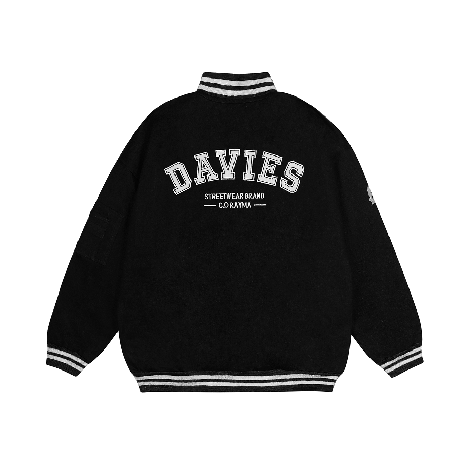 Áo bomber local brand đẹp Davies - Black Daviesism Khaki Bomber Jacket