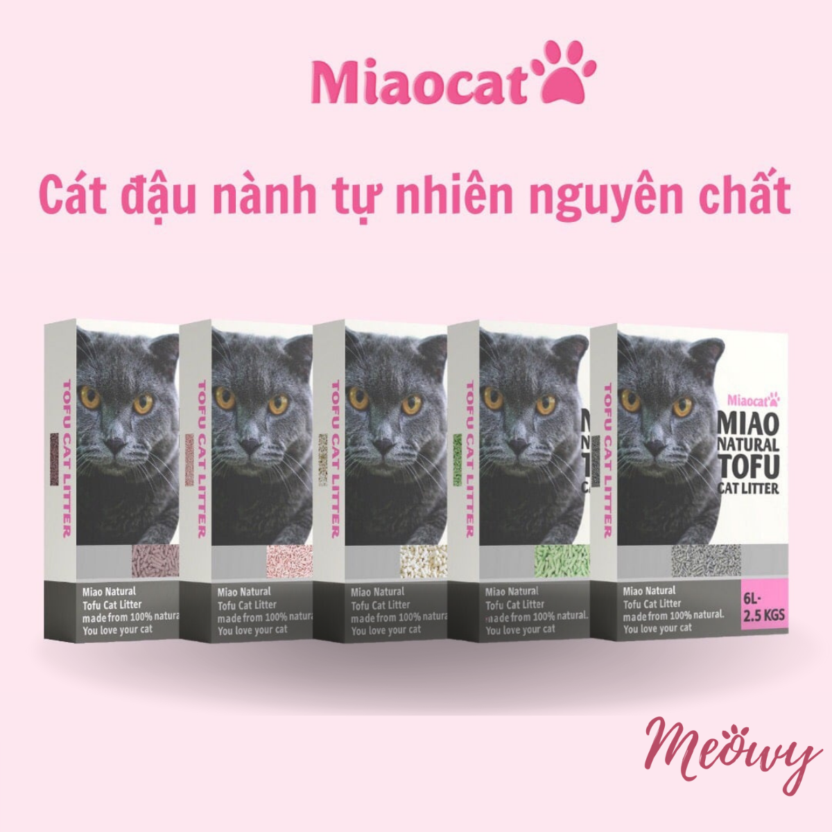 Cát đậu nành hữu cơ MIAO CAT 6L 2.4kg cho mèo