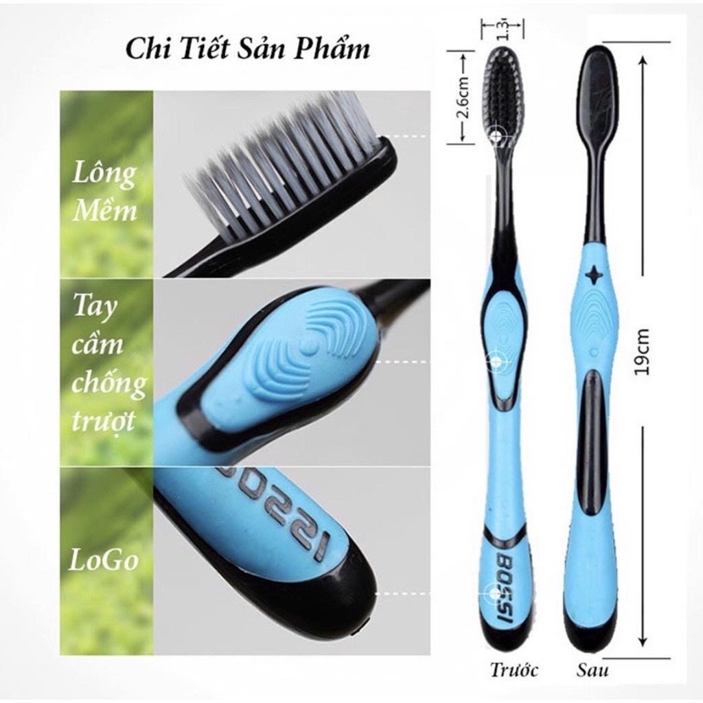 Bàn Chải Đánh Răng Than Tre Hàn Quốc BOSSI ( Rẻ vô địch)
