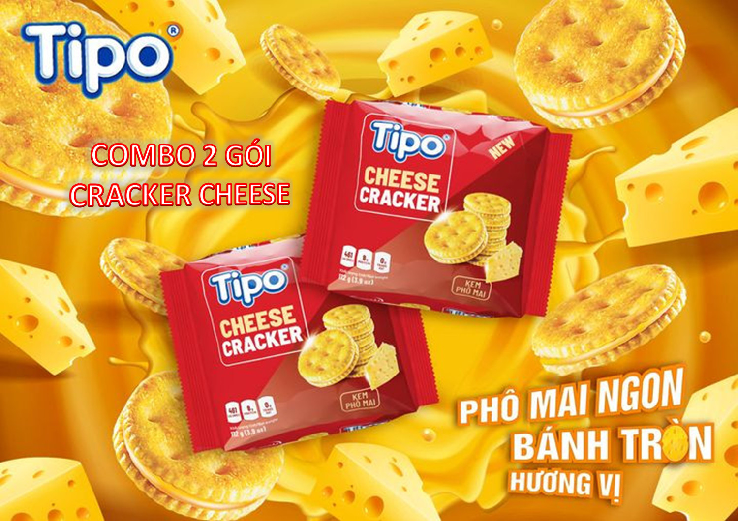 Combo 3 gói Bánh Tipo Cracker Cheese