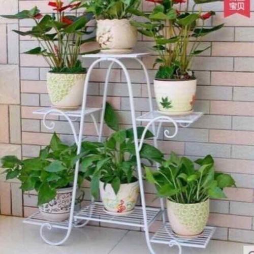 Kệ sắt để chậu hoa , cây cảnh – 4 tầng 6 chậu