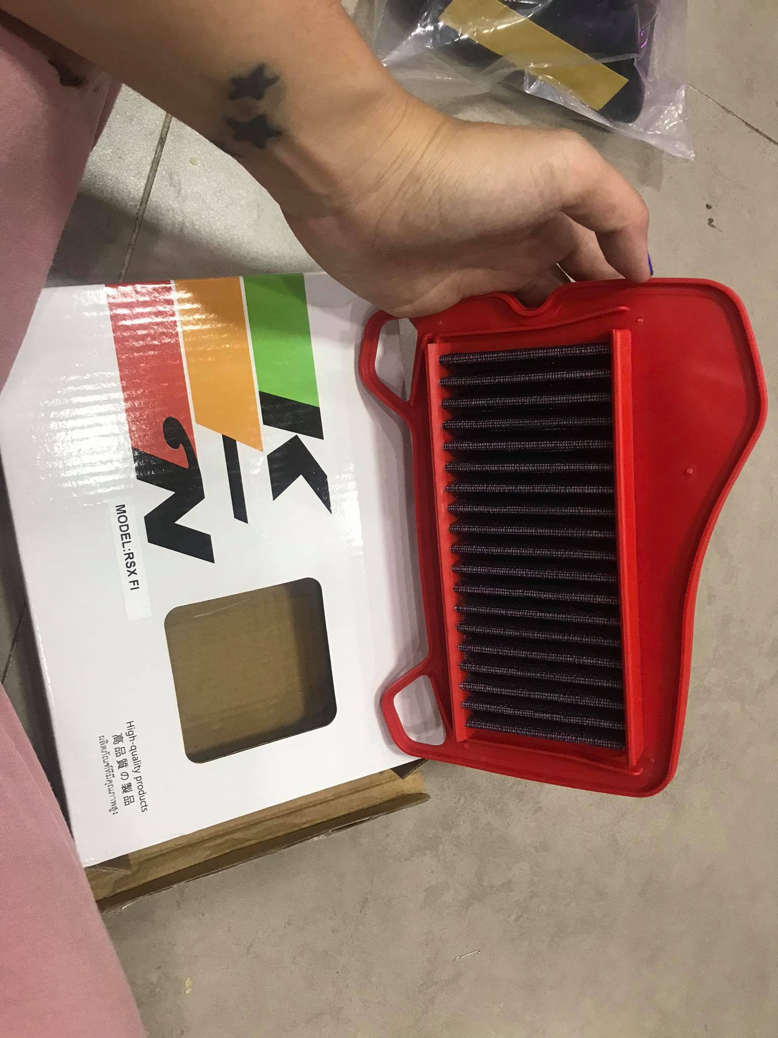 Lọc gió đỏ KN cho Wave RSX Fi