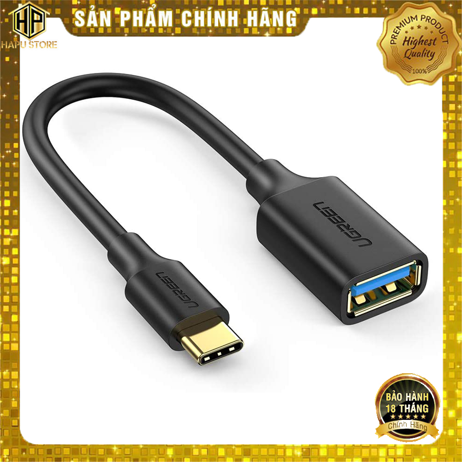Cáp otg usb type c to usb 3.0 ugreen 30701 chính hãng - hapustore