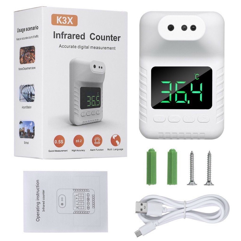 Máy đo thân nhiệt k3x tự động, nhiệt kế hồng ngoại cảm ứng