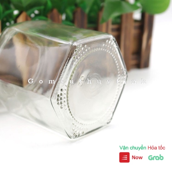 Combo 10 Hũ thủy tinh lục giác 280Ml đựng thực phẩm