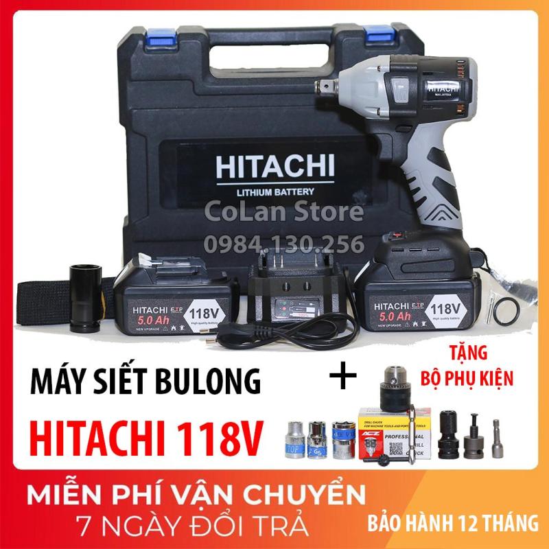 Máy Siết Bulong Hitachi 118V, động cơ không chổi than- tặng Phụ Kiện[ BH 12 tháng]