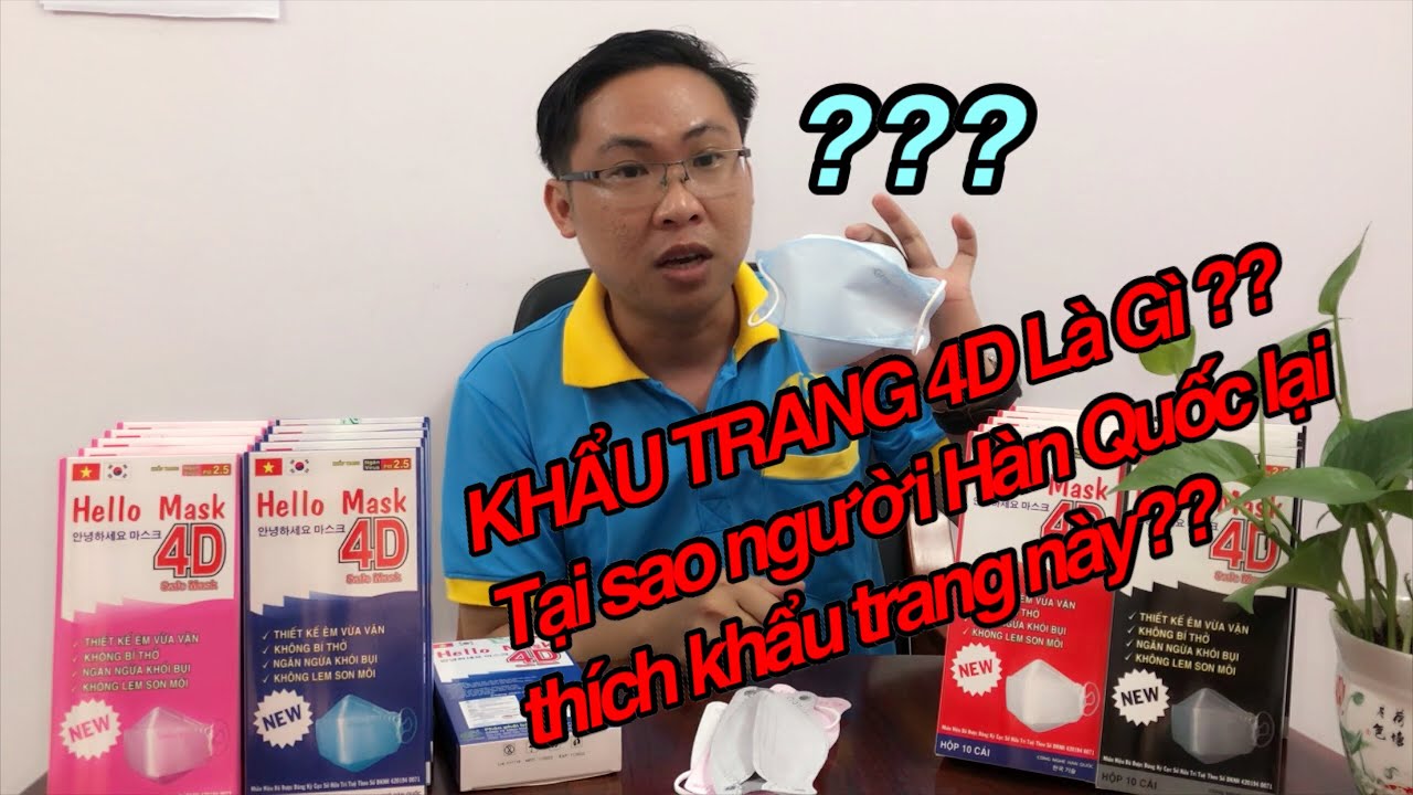 khẩu trang y tế hello mask vải 4D