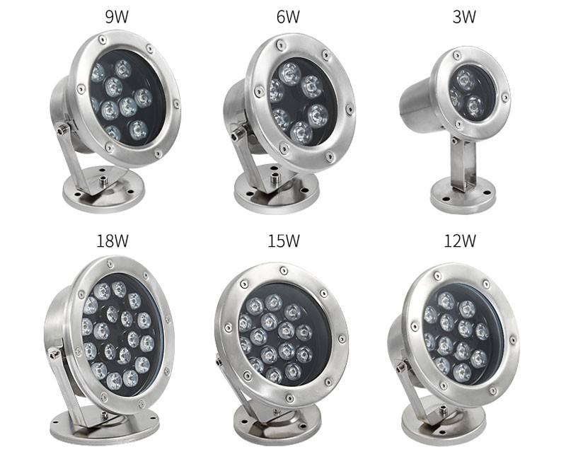 Đèn LED âm nước có đế 3w đổi màu 12VAC
