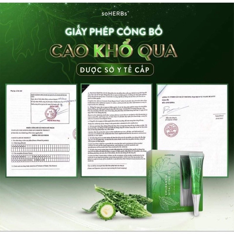 Cao Khổ Qua soHERBs Dành Cho Da Mụn Trắng Da 10ml