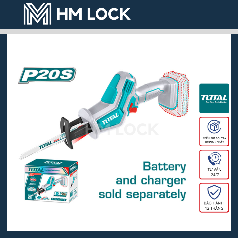 Máy cưa kiếm dùng pin lithium-ion 20v total - hàng chính hãng - trsli6506