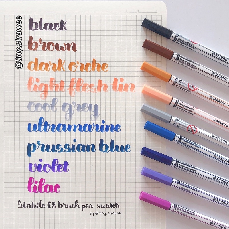 Bút lông Stabilo pen 68 brush luyện calligraphy