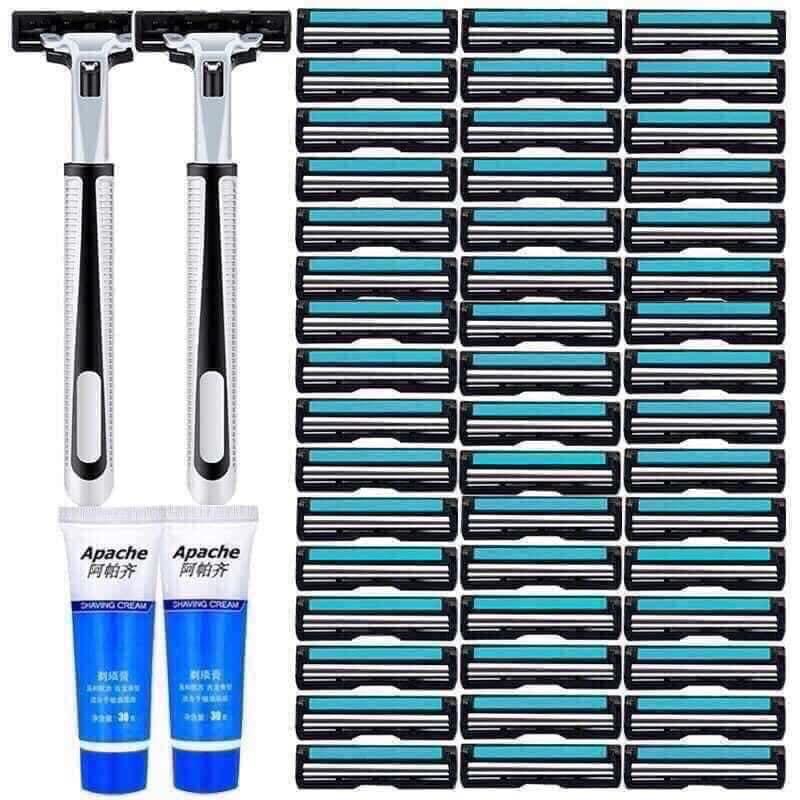 SET DAO CẠO RÂU + 36 LƯỠI DAO CẠO THAY THẾ