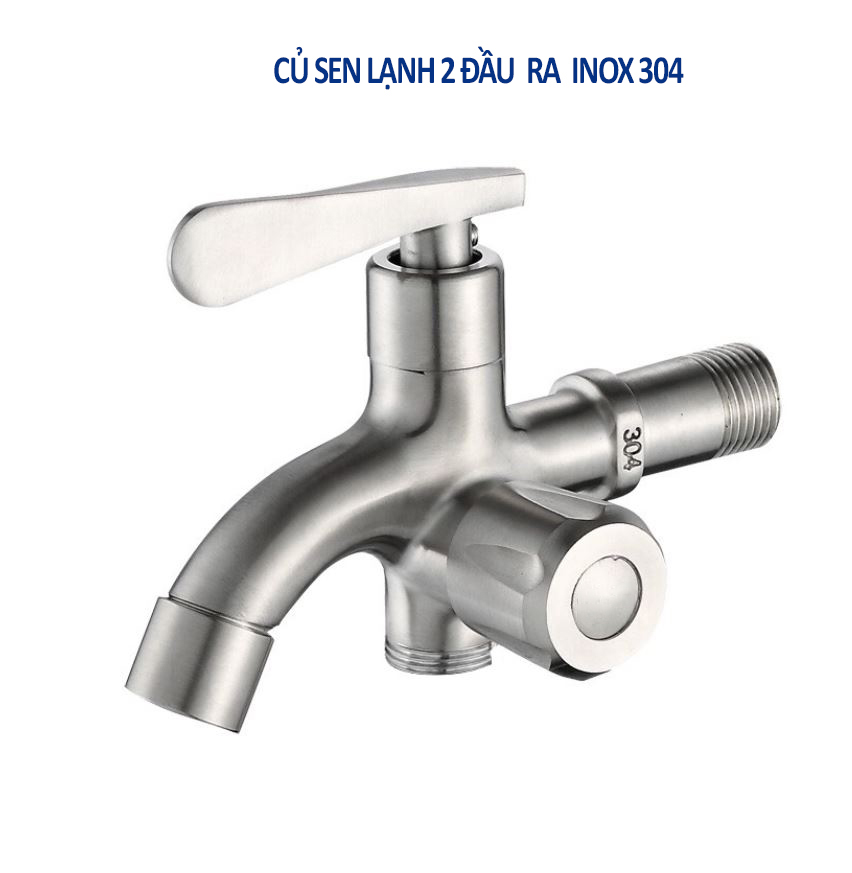 [HCM] Vòi sen củ 2 đầu ra chất liệu Inox 304