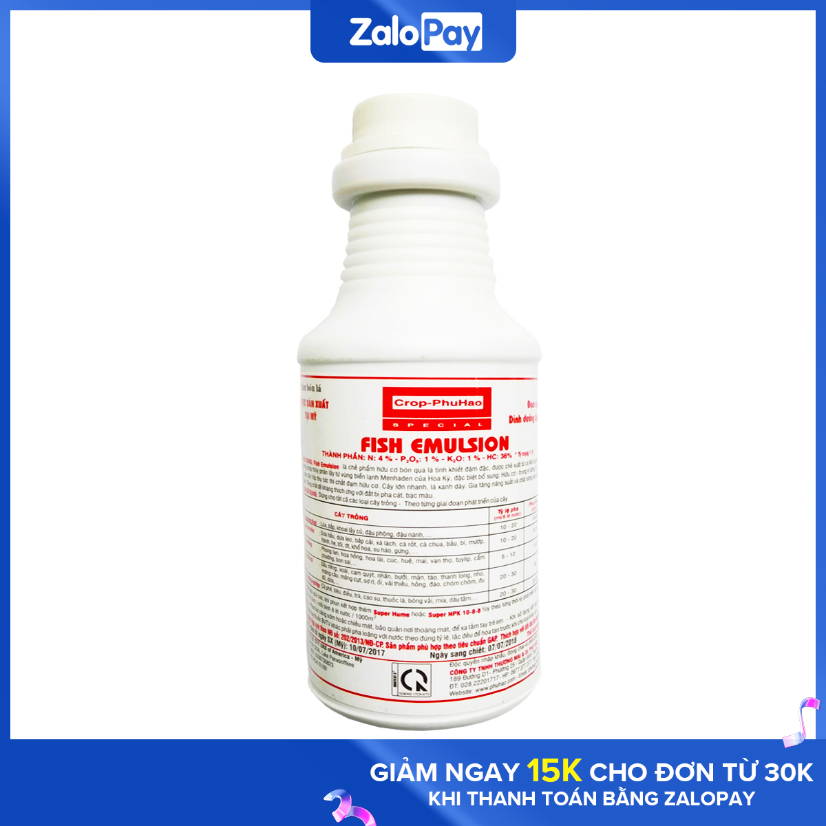 Đạm Cá Thủy Phân Fish Elmusion Nhập Khẩu Chai 250 ml