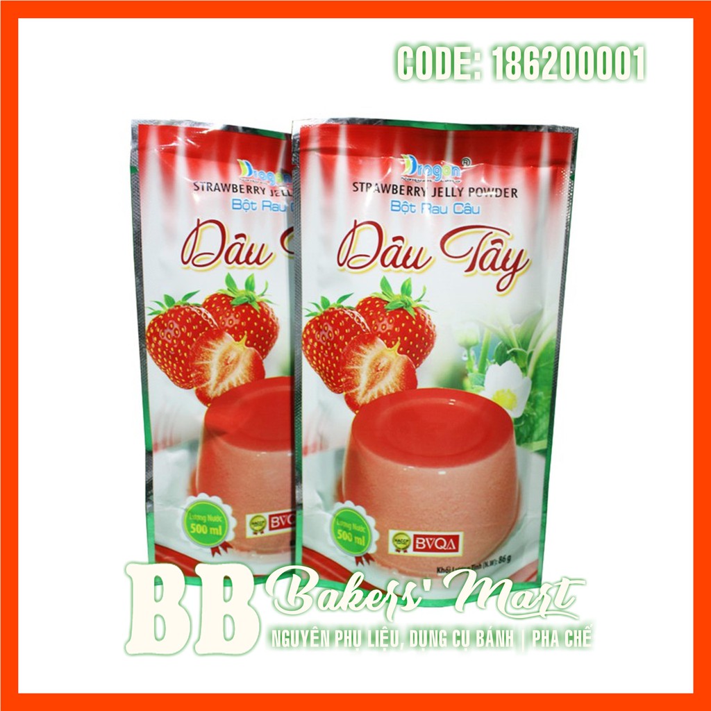 [HCM]Bột rau câu DÂU TÂY DRAGON - Gói lẻ 86gr