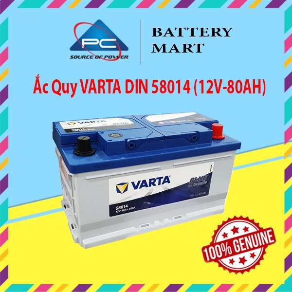 Bình ắc quy 12v-80ah, ắc quy varta din 58014