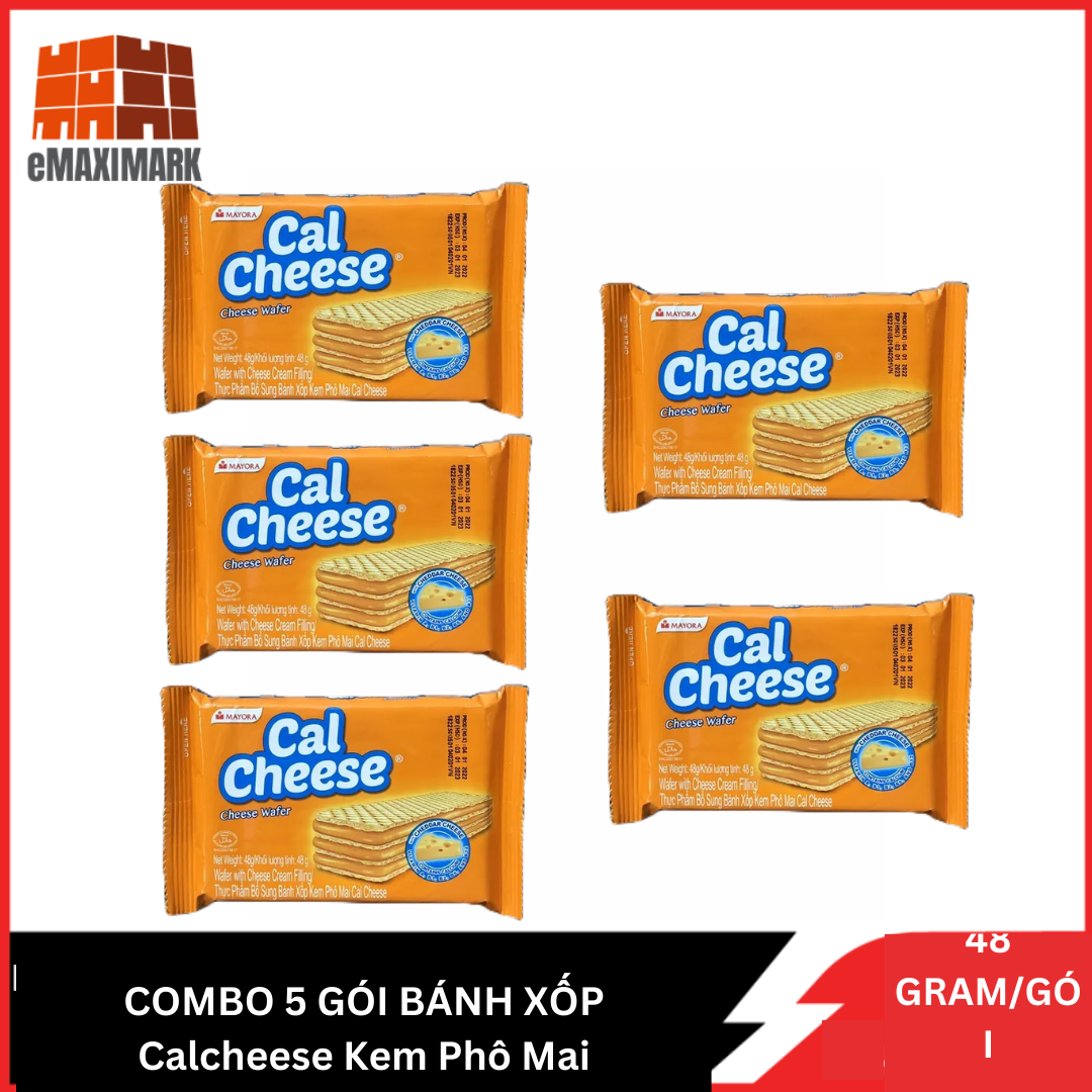 Combo 5 bánh xốp phô mai cal cheese hộp 48g
