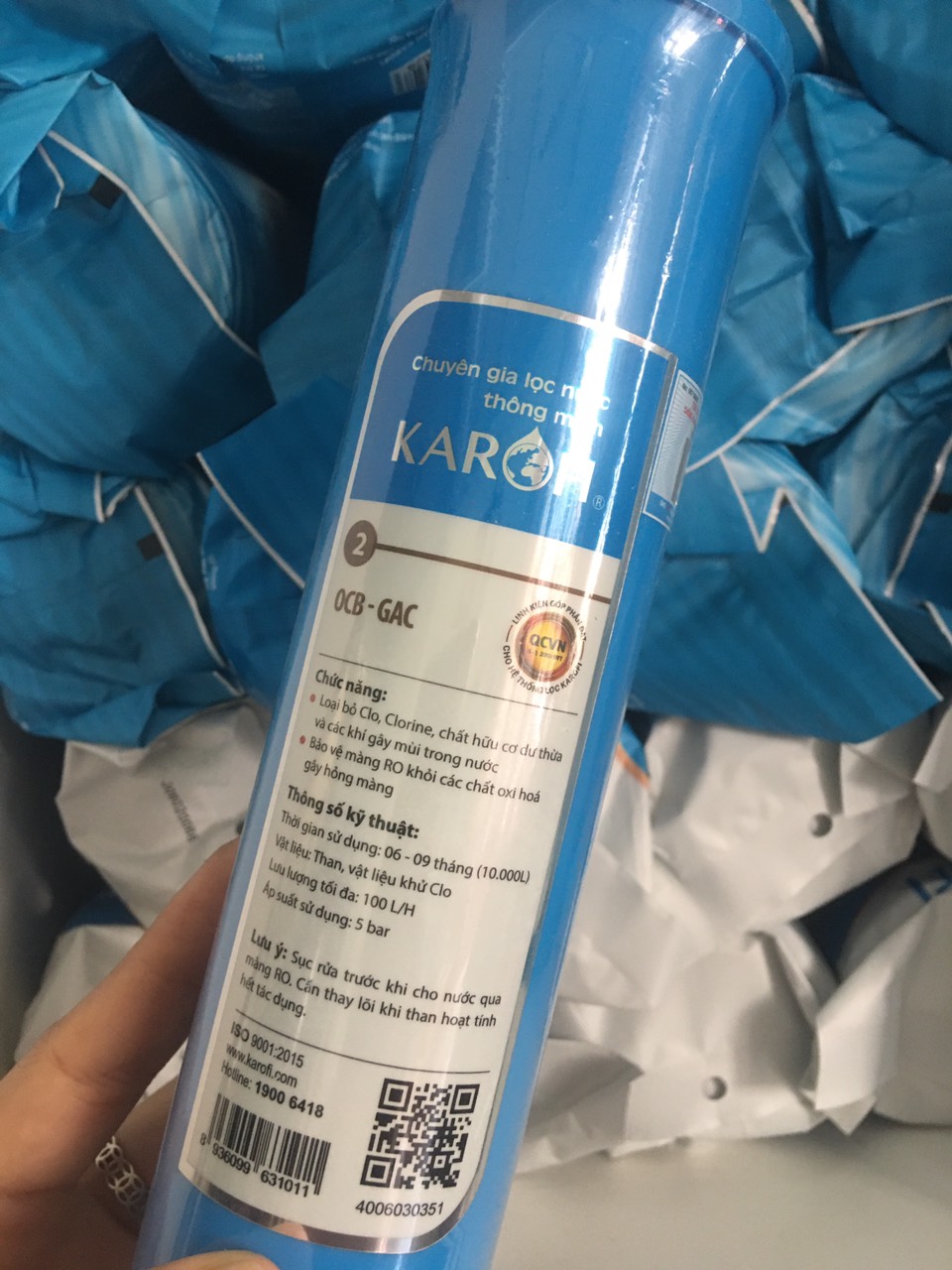 (HCM) Lõi Lọc Nước Karofi Số 2 OCB-GAC - (Dùng Cho Máy Lọc Karofi Model: N-E118, N-E119/A, N-E119U, N-E239...)