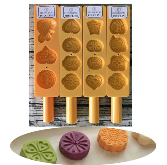 Bộ 2 Khuôn Làm Bánh Trung Thu Mini , Phục Linh