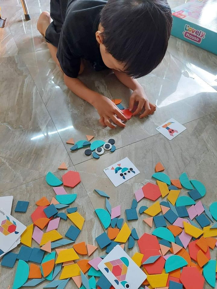 Ghép hình sáng tạo cho bé 155 chi tiết - Pattern block