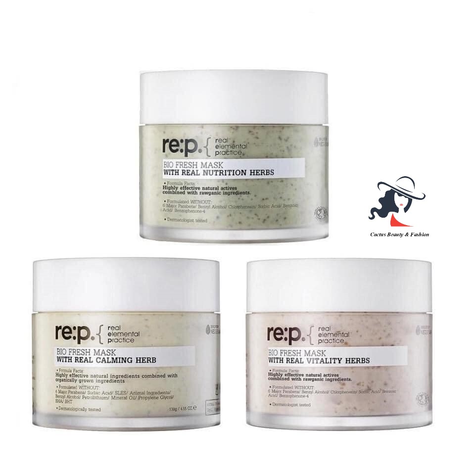 [HCM]Mặt nạ đất sét Re:p Bio Fresh Mask With Real Herbs 130g đủ mùi