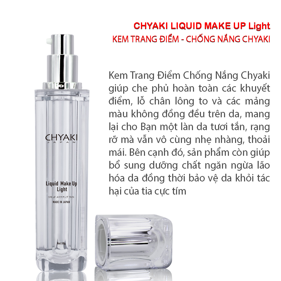KEM TRANG ĐIỂM CHỐNG NẮNG CHYAKI NHẬT BẢN