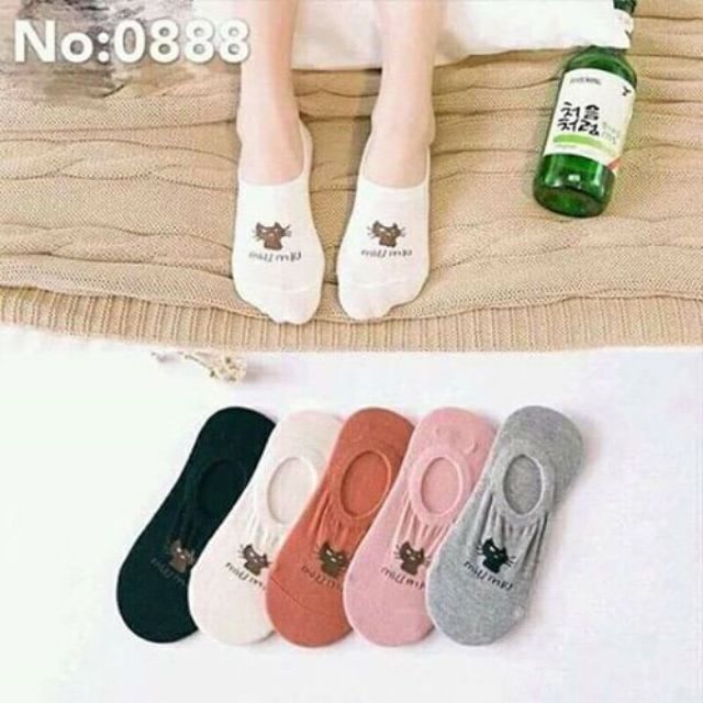 Combo 5 Đôi Vớ Tất Cổ Ngắn Hình Mèo