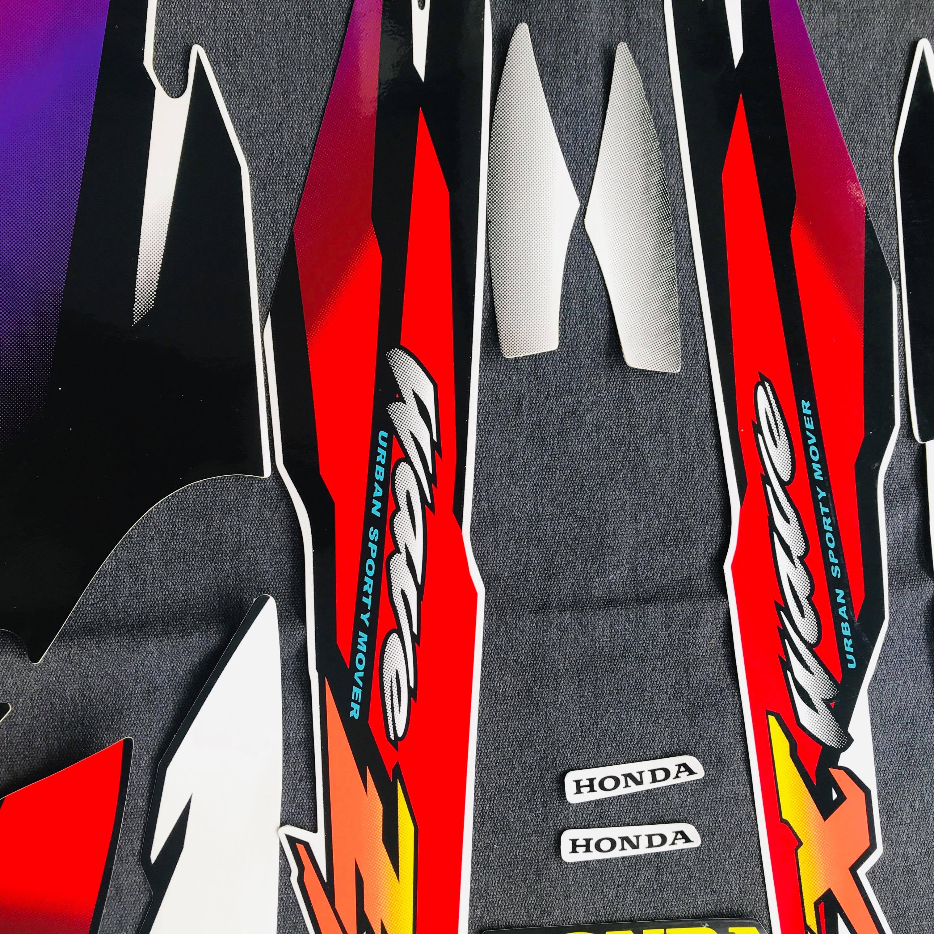 [NEW] Bộ tem  cho xe WAVE ZX ZIN 3 LỚP (MÀU ĐỎ+CHỮ ZX VÀNG)