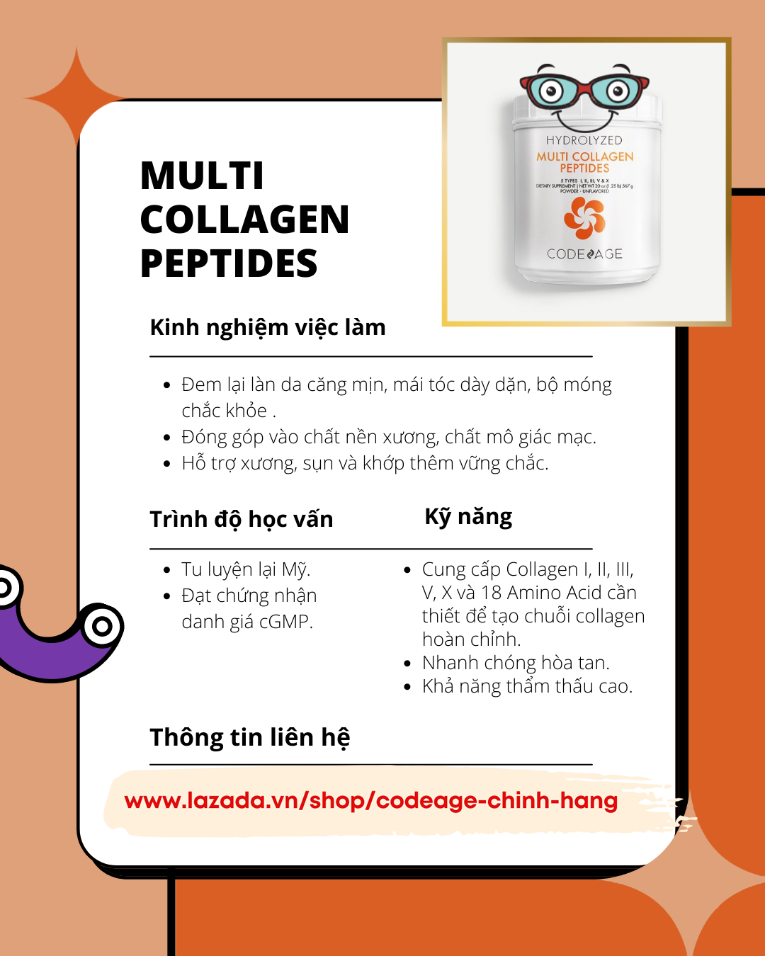 CHÍNH HÃNG - CODEAGE MULTI COLLAGEN PEPTIDES bột Collagen thủy phân