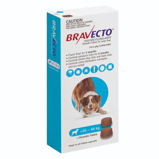 Bravecto - Phòng Ve, Rận, Bọ Chét, Ghẻ Demodex Trên Chó Lẻ Viên 20-40kg thumbnail