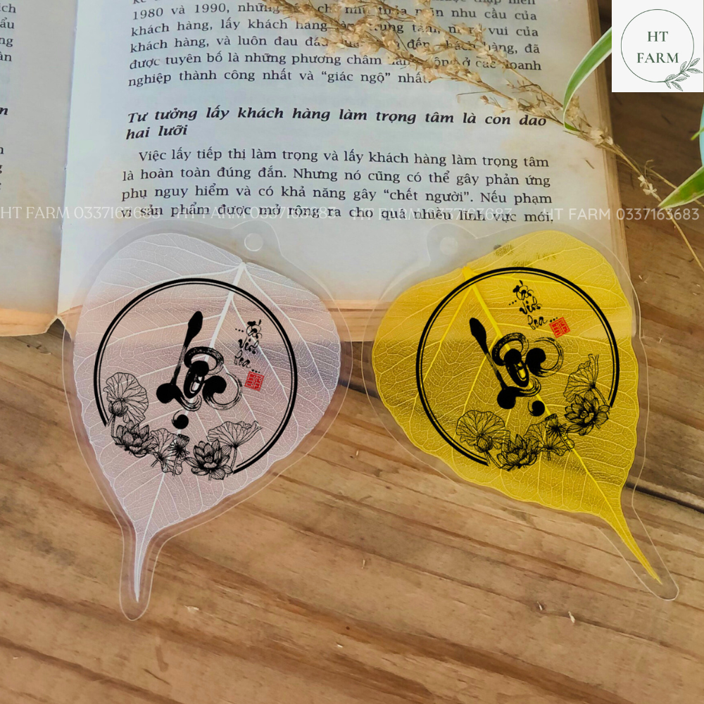 Lá bồ đề thư pháp "Phúc - Lộc - Thọ" (Cầu Tài Lộc - May mắn – Bình An, Ốp điện thoại, Hàng loại 1)